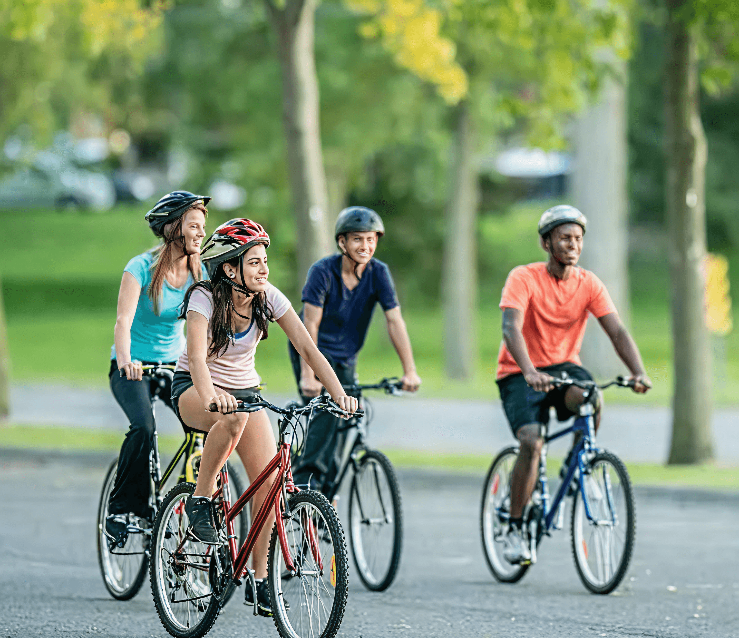 People cycling together